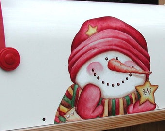 Mailbox Magnet Partial Cover Snowman Waving Lg & Sm for Door - Etsy