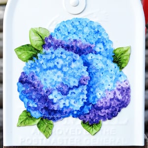 Mailbox Magnet Partial Cover Hydrangea Flowers Fence, Oval, Trio, Garden Decor for Mail Box, Car Mulit Use Easy to Apply