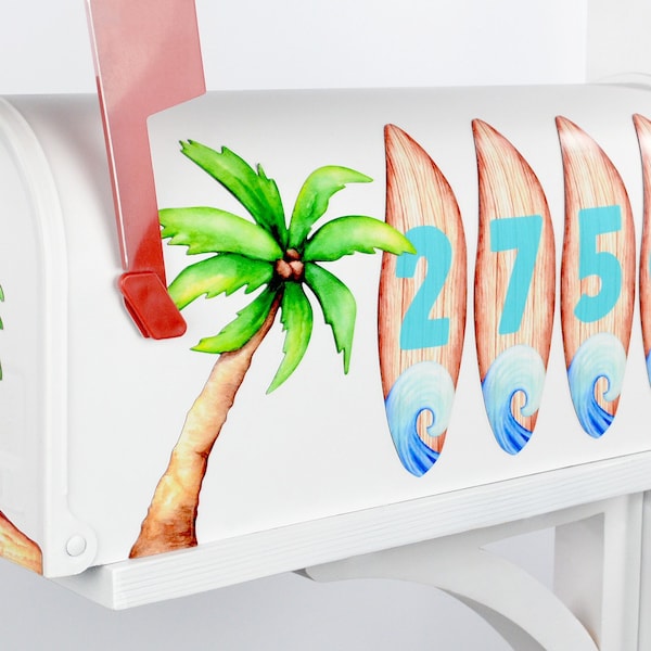 Mailbox Magnet Partial Cover Surfboards with or without Address & sm Surfboards with Palm Tree Cruise Magnet Easy to Apply!