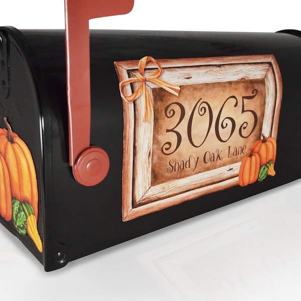 Mailbox Magnet Partial Cover Personalized Thanksgiving Fall Address Sign Pumpkins & Gourds for Door of Mail Box It's a Magnet!