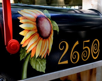 Mailbox Magnet Partial Cover Sunflower Personalized Address for Blk Mail Box Jumbo or Stnd Size Not a Cover/Decal It's Individual Magnets!