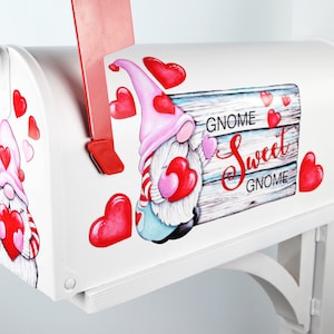 Mailbox Magnet Partial Cover, Gnome Sweet Gnome & Happy Valentines Day, Tomte Scandinavian Elf Nisse