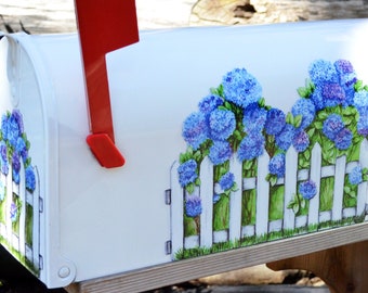 Mailbox Magnet Partial Cover Hydrangea Flowers and White Picket Fence  Home and Garden Decor for Mail Box Not a Decal These are Magnets!