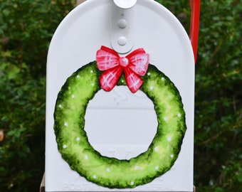 Mailbox Magnet Partial Cover Christmas Wreath Bow Decoration for Door of Mailbox Great Curb Appeal Not a Decal Cover Holiday Wreath Decor