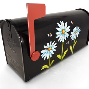 Mailbox Magnet Partial Cover Daisy Trio Flowers for Black Mail Box Not a Decal It's Magnets so Easy to Apply & Reusable
