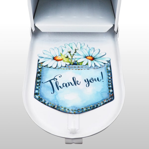 Mailbox Magnet Partial Cover Daisy Bouquet Thank you for Mail Carrier Denim Pocket Door of Mail Box Not A Decal Its a Magnet