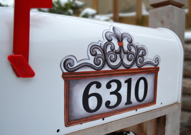 Mailbox Cover House Address Numbers Fleur de Etsy
