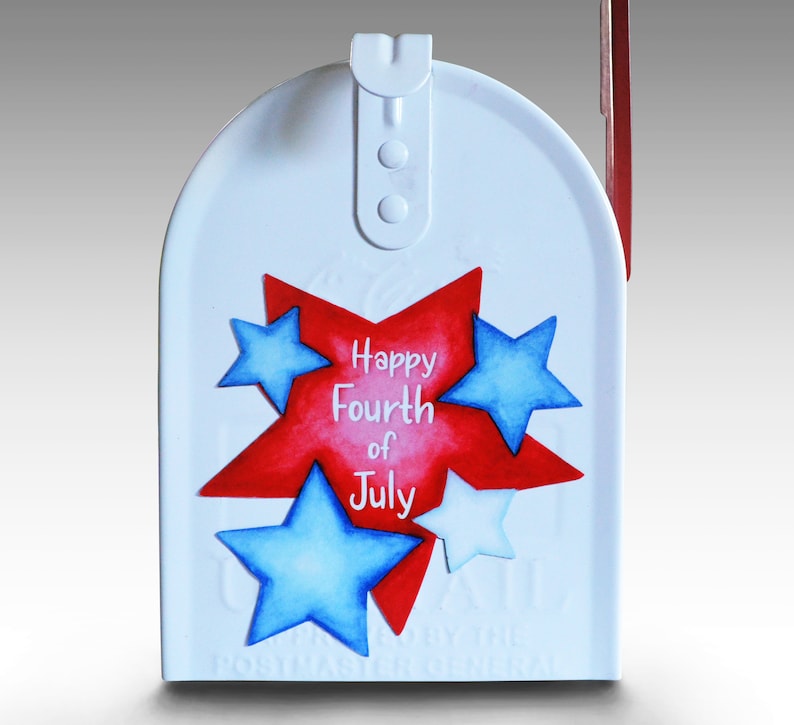 Car /& Vehicle Decorations for Mail Box Not a Decal or Cover Mailbox Magnet Partial Cover Celebrate 4th of July With Shooting Stars Home
