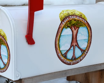 Mailbox Magnet Partial Cover Tree Peace Sign for Arbor Day Mail Box Topper and Door Decal Home Go Green  Save Planet Car Curb Appeal