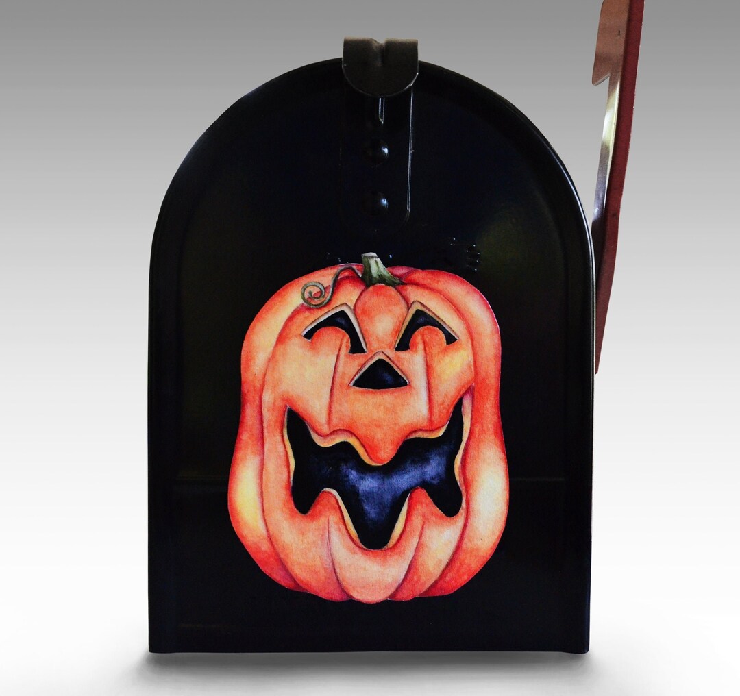 Mailbox Magnet Partial Cover Smiling Pumpkin Jack O Lantern Magnet for ...
