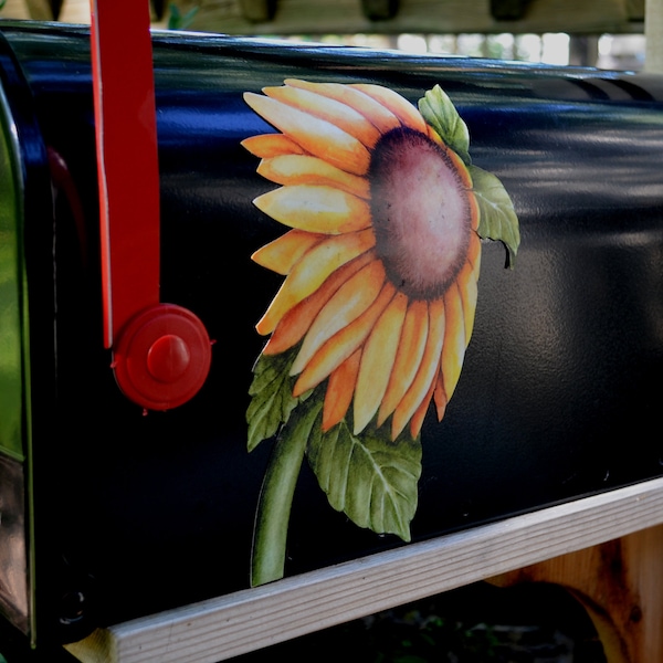 Mailbox Magnet Partial Cover Lg Single Sunflower for Jumbo or Stnd Size Mail Box Not a Cover or Decal It's a Magnet!