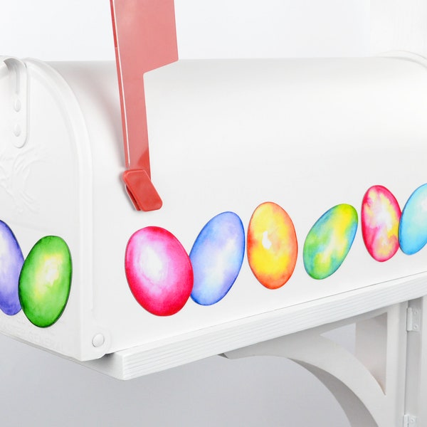 Mailbox Magnet Partial Cover Spring Easter Eggs Brightly Colored Set of 8 for Car Mail Box Not a Decal Multi Use Magnets