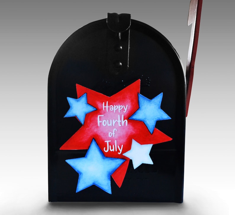 Car /& Vehicle Decorations for Mail Box Not a Decal or Cover Mailbox Magnet Partial Cover Celebrate 4th of July With Shooting Stars Home