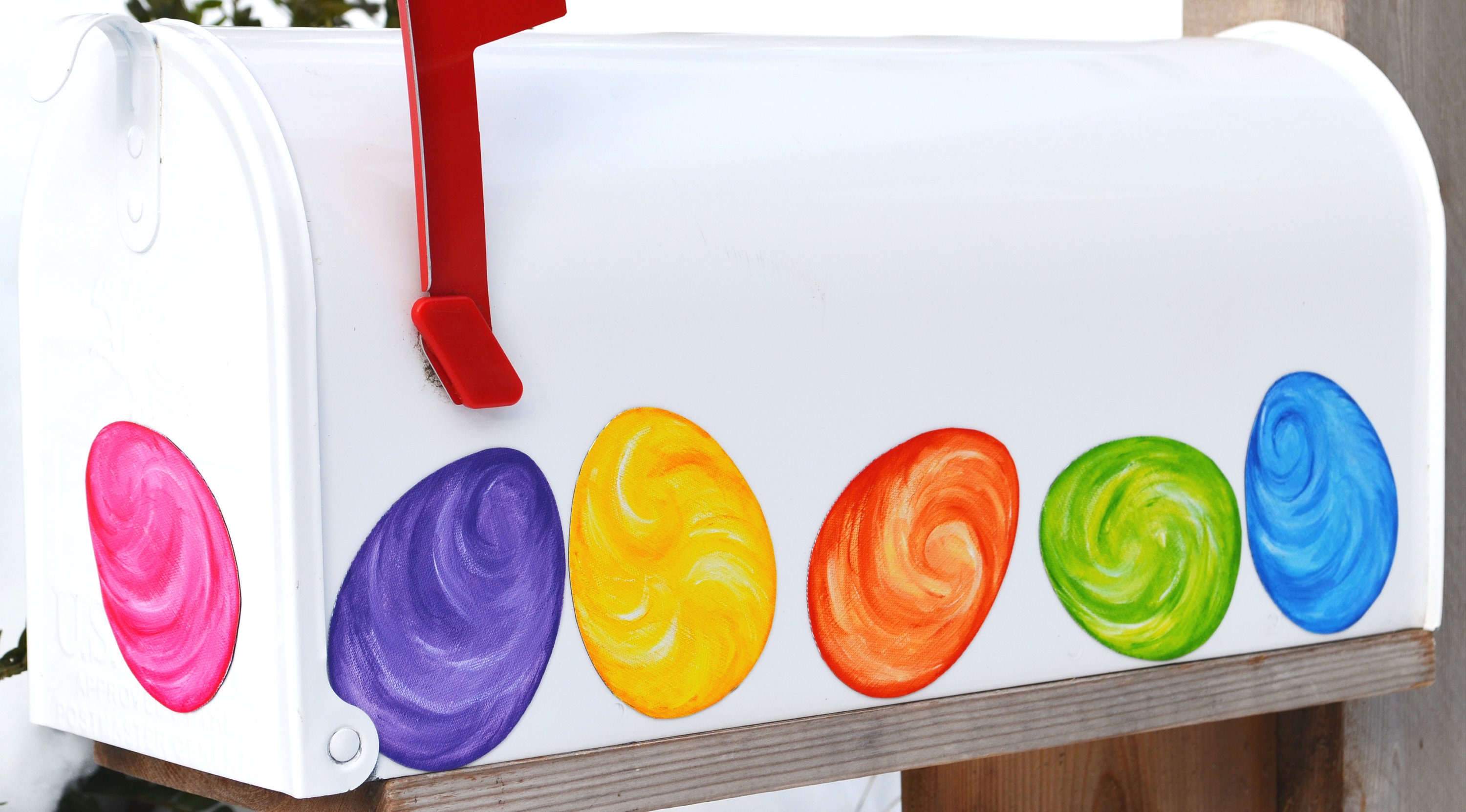 Mailbox Magnet Partial Cover Easter Eggs Brightly Colored - Etsy