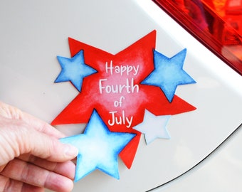 Mailbox Magnet Partial Cover Shooting Stars 4th of July Celebration Magnet Car 