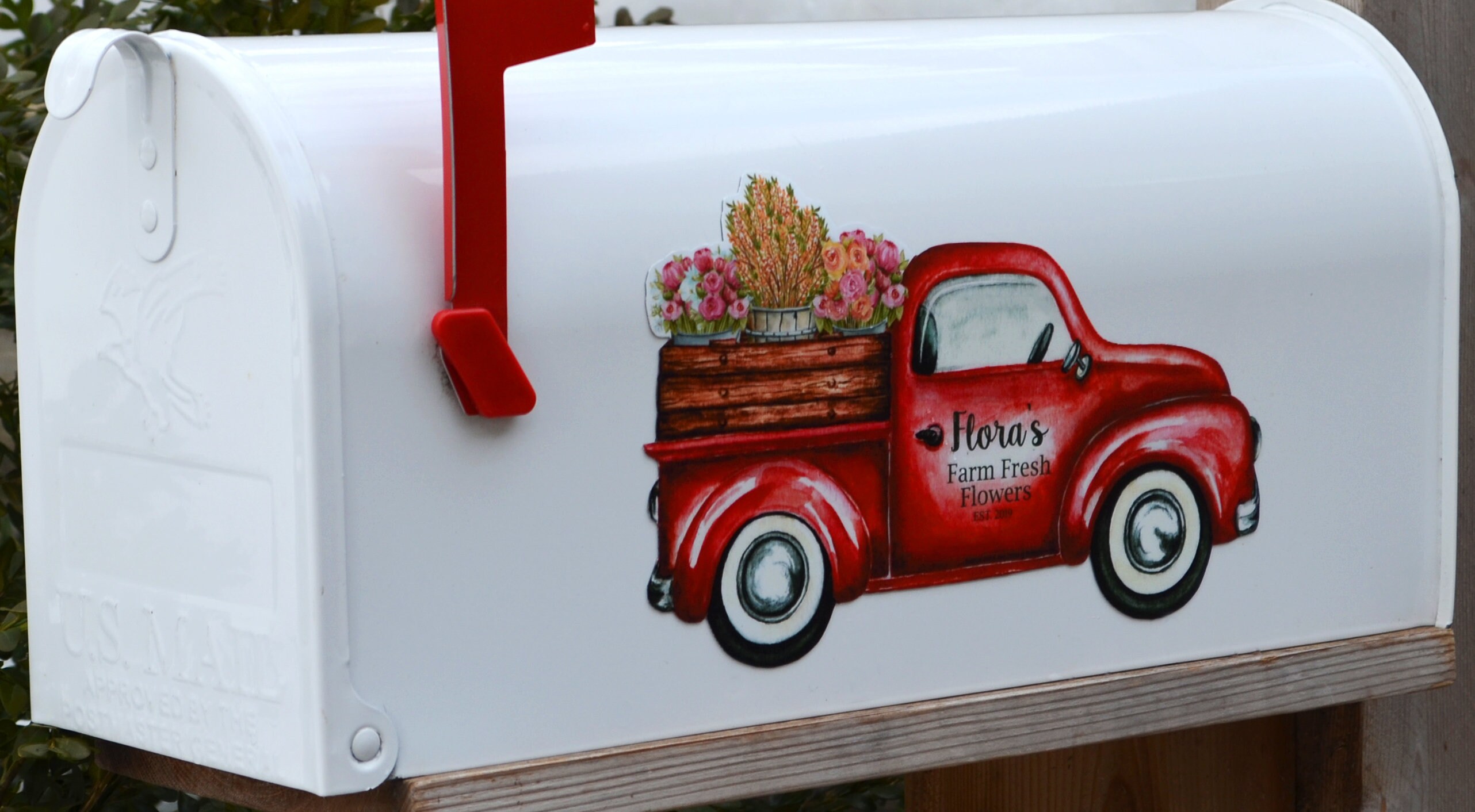 Mailbox Cover Door Car Vintage Red Truck Ford Etsy