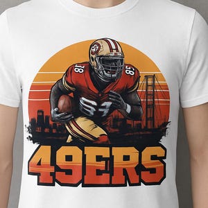 San Francisco City 49ers PNG | Red & Gold Football Player Art | 49ers Clipart | Instant Download | Transparent Background