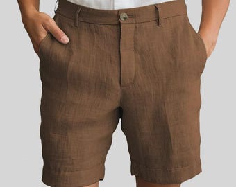 sachin and babi light blue dress Mens Linen Shorts With Pleats, Pleated Shorts, Shorts for Men, Summer Shorts,  Olive Color Shorts, Mans Organic Clothes, Flax Shorts
