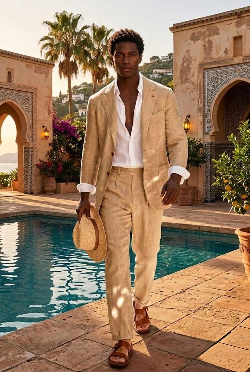 beach wedding dress pants Mens Linen niamh