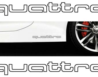 Two Quattro decals stickers for door sill windows thresholds car vinyl graphics
