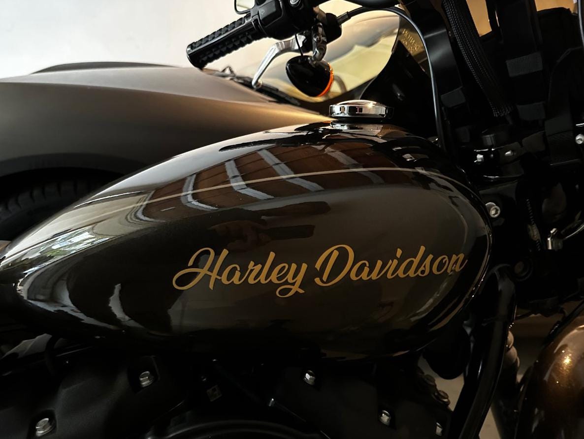 2-Pack Gold "Fuel" Gas Tank Emblem Decals – Fits Yamaha FS1, SR125, SR185, XS1100, XV500, XZ550 & More – ABS Plastic With Chrome Finish
