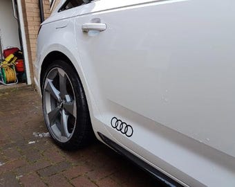 2 pegatinas de los aros de Audi: Vinilos adhesivos para el umbral de la puerta/ventana del coche