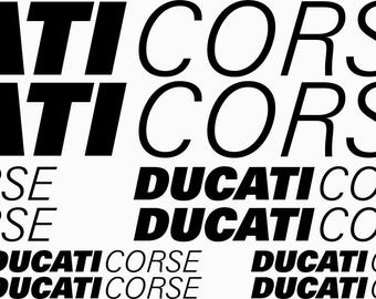 Ducati Corse Decal Set: Oracal Vinyl Stickers for Motorcycle, Car, Helmet