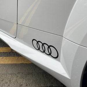 2pcs Audi rings decals stickers for door sill windows thresholds car vinyl graphics s line a4 a6