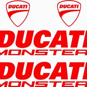 Ducati Monster Vinyl Decal Set: Motorcycle, Fuel Tank, Laptop