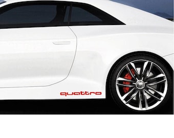 Two Quattro decals stickers for door sill windows thresholds car vinyl graphics