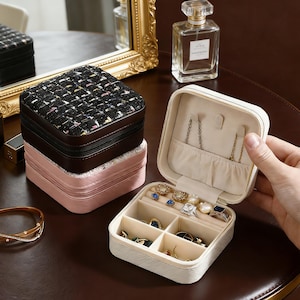 Reissieradendoos van gevlochten stof, draagbaar opbergdoosje