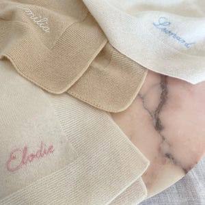 Personalized cashmere baby blanket, birth gift, soft cashmere christening blanket, cuddly blanket, cashmere baby blanket, newborn gift