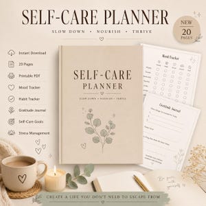 Self-Care Planner Printable PDF | Wellness Journal | Mood & Habit Tracker | Gratitude Journal | Digital Download | Self Love Planner