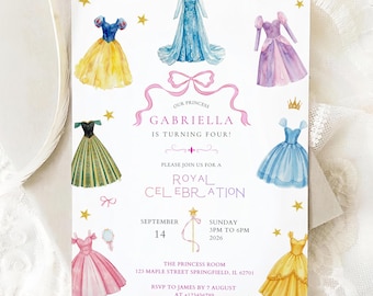 Princess Birthday Dress up Party Invitation Template: Once Upon a Time,  Watercolor Royal Celebration (canva Editable, Instant Download) PD1 - Etsy  Israel