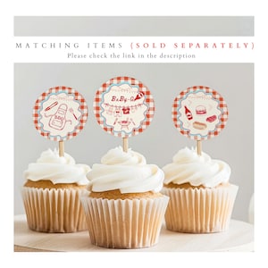 Baby Q Baby Shower Invitation: Red Gingham Backyard BBQ Grill Invite, Clothesline Garden Barbecue Party BS23 image 9
