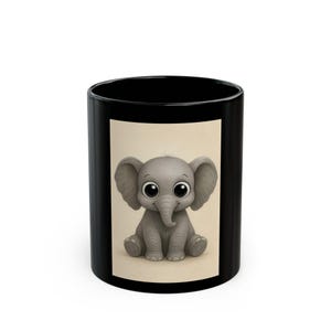 Cute Elephant Mug | Animal Lover Gift, Child&#39;s Room Decor, Birthday Present, Office Coffee Cup, Handmade Ceramic Dishware
