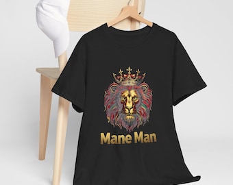 Löwen-T-Shirt, König Löwe Grafik-Shirt, gekrönter Löwe-T-Shirt für Männer, mutiger Löwe-Kopf-Shirt, afrikanisch inspiriertes Hemd, Geschenk für ihn
