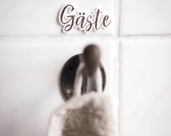 3mf-Datei minimalistische Boho FineLine Gästeschild für Gästehandtuch für den 3D-Druck