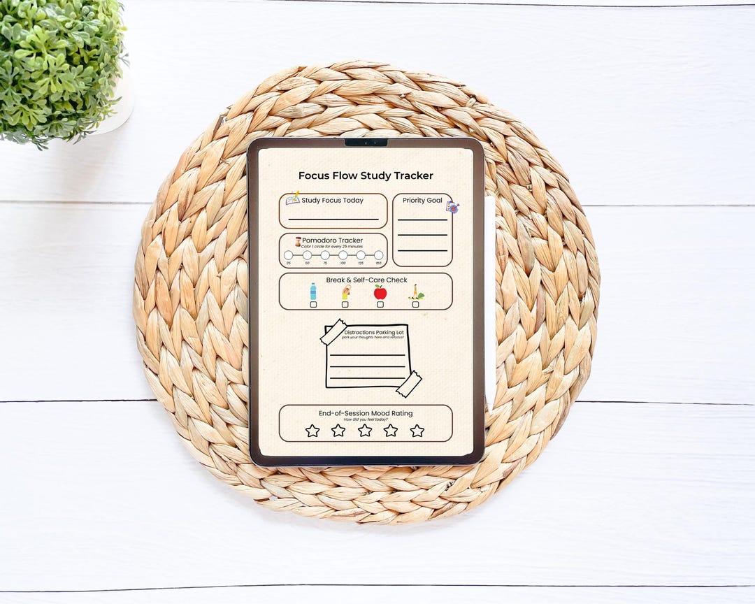 Focus Block Progress Tracker Printable Pomodoro Study Tracker: Focus Flow Planner (A4-US Letter ...