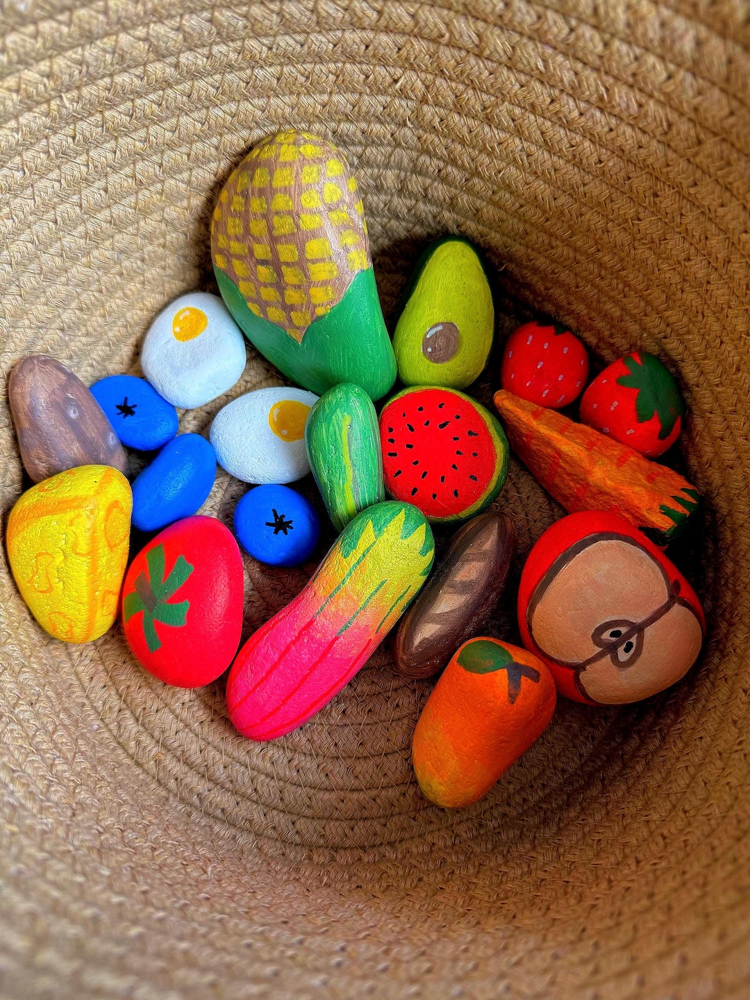 Play Food Rocks Hand Painted Rock Food for Mud Kitchen, EYFS Provision, Pretend Play ...