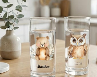 Glas personalisiert, Kinderglas, Trinkglas, Glas mit Namen, Kinder Geschenke, Trinkglas für Kinder, Kindergeburtstag, Geschenk Kinder