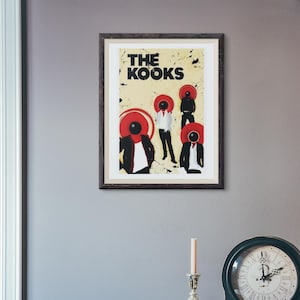 The Kooks music poster, indie rock wall art, 2000s band print, unframed retro decor, cool music gift, alternative band artwork. Wall art