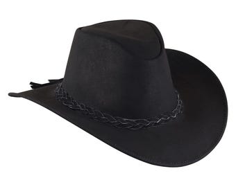 Sombrero de vaquero de cuero hecho a mano: estilo occidental unisex