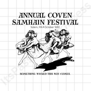 Witchy Halloween PNG/SVG: Festival T-Shirt, Mug, Sticker Designs (Digital Download)