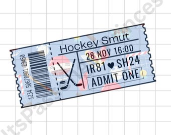 Hockey Smut Romance Reader Ticket PNG & SVG Digital Download