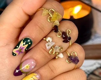 Mystery Crystal Witchy Rings | Buy 2 get 1 Free! Natural Gemstone Protection Jewellery