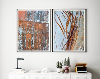 Industrial wall art, abstract art prints for industrial interiors. Set of two abstract urban artworks, oversized photography prints