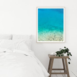 Ocean wall art, minimalist coastal decor. Abstract water art print, large Mediterranean wall art, Kefalonia Greece photography print image 7