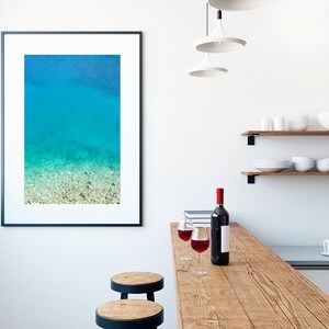 Ocean wall art, minimalist coastal decor. Abstract water art print, large Mediterranean wall art, Kefalonia Greece photography print image 8