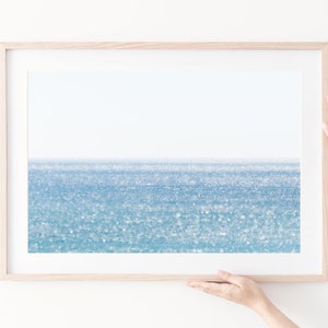 Minimalist ocean wall art, oversized art print, coastal photography prints, Gulf of Mexico Florida photograph, blue coastal wall art image 2